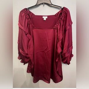 Liz Claiborne Maroon Blouse